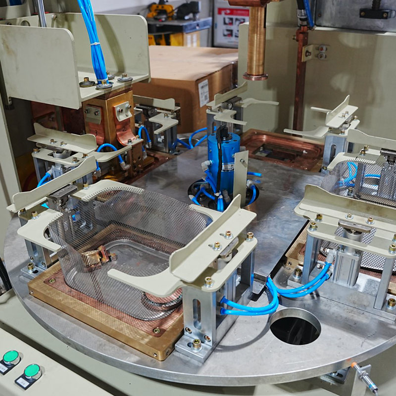 4-Station Automatic Rotary Mesh Basket Roll Welding Machine