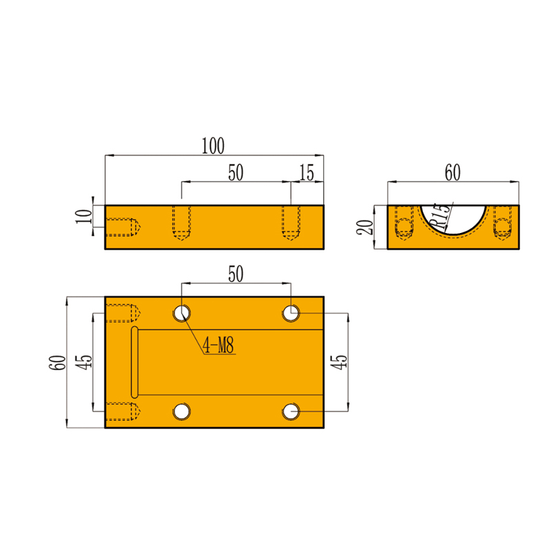 Ø30 Bent-Link Brass Half-Round Clamp